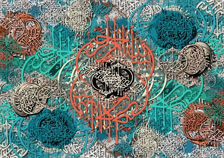 Abstract colored grunge texture of chaotic brush strokes for design of wallpaper, poster, illustration.のイラスト素材
