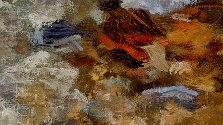 abstract grunge background from color chaotic blurred spots brush strokes of different sizes on textured canvas.の写真素材