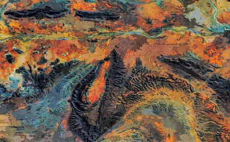 abstract grunge background from color chaotic blurred spots brush strokes of different sizes on...