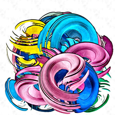 Abstract background. Psychedelic fractal, texture of brush strokes of colored paint of blurred lines...