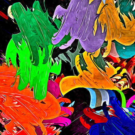 abstract psychedelic background watercolor stylization from colored chaotic brush strokes of...