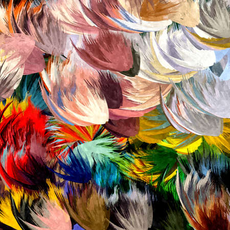 abstract psychedelic background watercolor stylization from colored chaotic brush strokes of different sizes and blurry spots of paintの写真素材