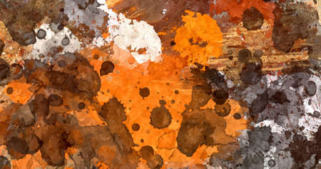 abstract psychedelic background watercolor stylization from colored chaotic brush strokes of different sizes and blurry spots of paint.の写真素材