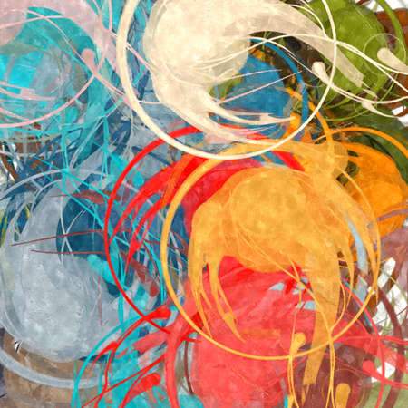 abstract background colored grunge texture chaotic brush strokes and paint brushesの写真素材