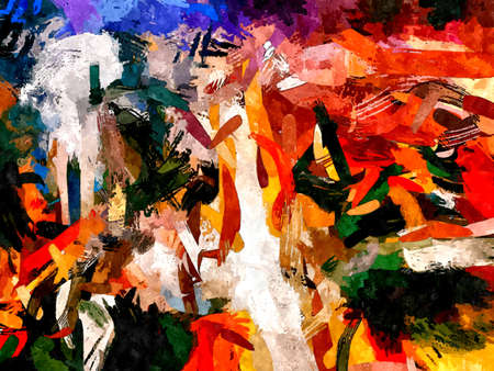 abstract background colored grunge texture chaotic brush strokes and paint brushesの写真素材