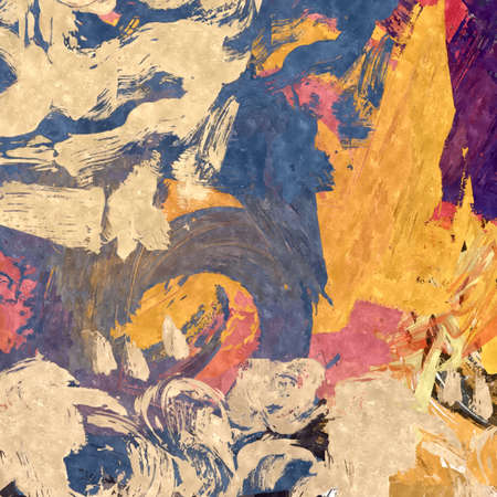 abstract background colored grunge texture chaotic brush strokes and paint brushesの写真素材