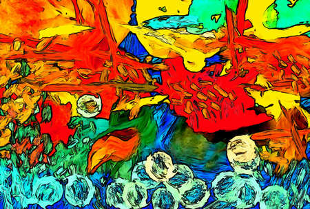 Texture of strokes of colored paint, blurred spots with brushes of different sizes and shapes....