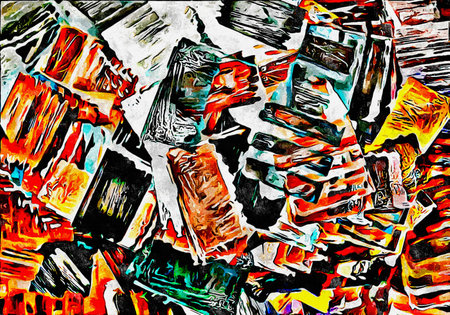 Watercolor, oil, grunge background Texture of strokes of colored paint, blurred spots with brushes...