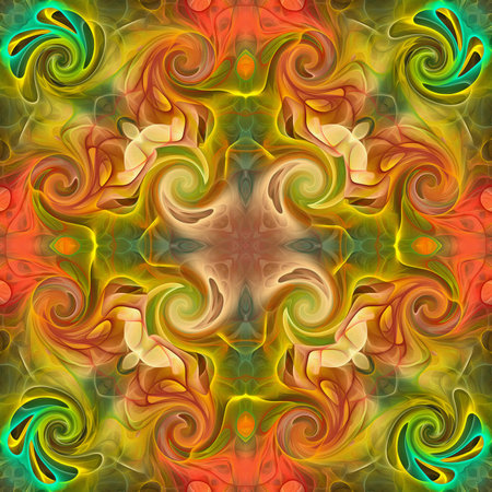 abstract symmetrical pattern palette, carpet texture of the elements of the brush strokes