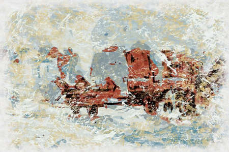 Watercolor, oil, grunge background Texture of strokes of colored paint, blurred spots with brushes of different sizes and shapes.の写真素材