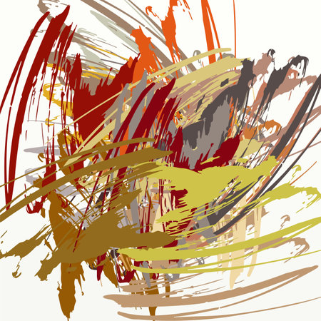 Abstract background. Psychedelic fractal, texture of brush strokes of colored paint of blurred lines and spots of different shapes and sizesのイラスト素材