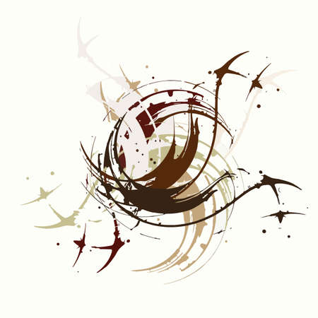 Abstract background. Psychedelic fractal, texture of brush strokes of colored paint of blurred lines and spots of different shapes and sizesのイラスト素材