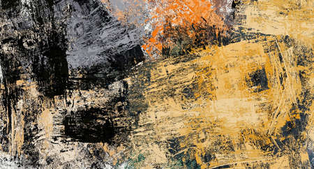 Watercolor, oil, grunge background Texture of strokes of colored paint, blurred spots with brushes of different sizes and shapes.の写真素材