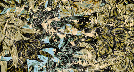 Watercolor, oil, grunge background Texture of strokes of colored paint, blurred spots with brushes of different sizes and shapes.の写真素材