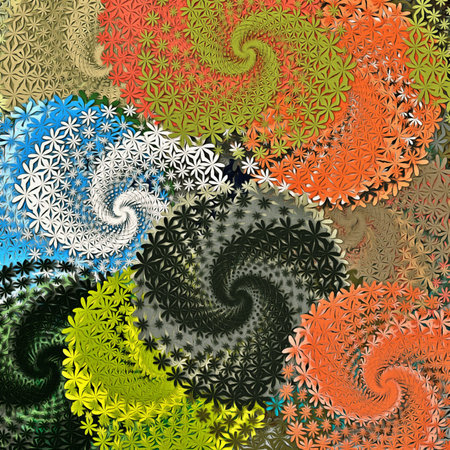 Strokes and stains of colored paint with brushes of different sizes and shapes. Psychedelic abstract background for designの写真素材