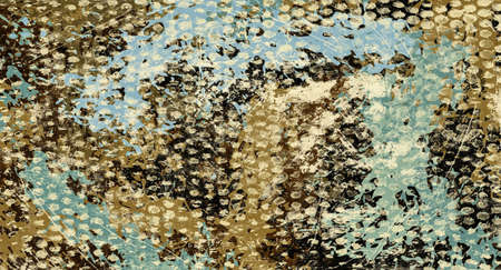 Strokes and stains of colored paint with brushes of different sizes and shapes. Psychedelic abstract...