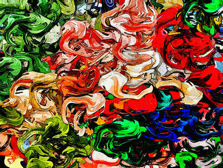 abstract psychedelic background watercolor stylization from colored chaotic brush strokes of...