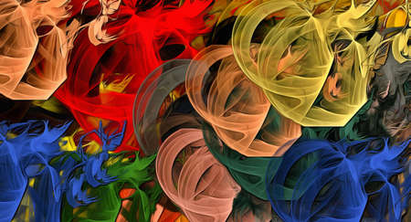 Abstract psychedelic fractal background of stylized watercolor illustrationの写真素材