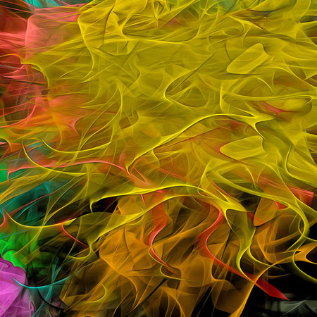 abstract illustration art color psychedelic fractal wavy spiral lines organic forms on the subject of abstraction, imagination and art.の写真素材