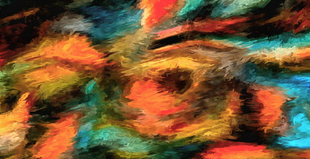 abstract psychedelic background from color chaotic blurred stains brush strokes of different sizes.の写真素材