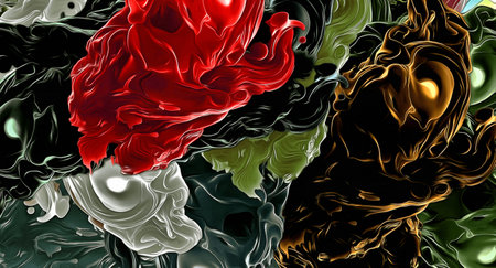 abstract background with black, red, green, yellow and black colorsの写真素材