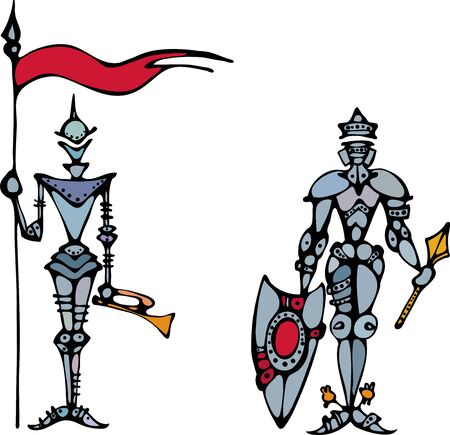 Vector illustration. The image of the knight in an armour.の写真素材
