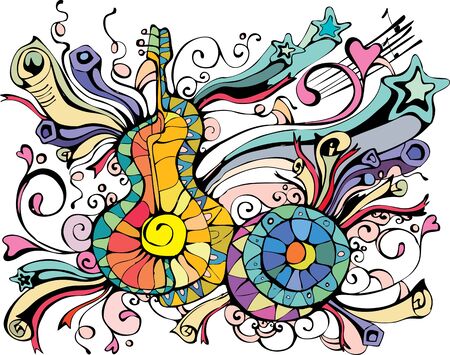 Vector illustration. The image of musical instruments.の写真素材