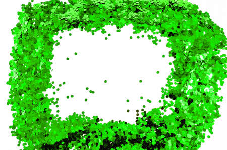 Photo texture frame made of bright green and white serpentine space for text in the middle. Frame made of bright green serpentineの写真素材