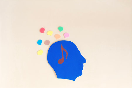 The silhouette of a human head with the image of a note and the problem of choice in the flow of...