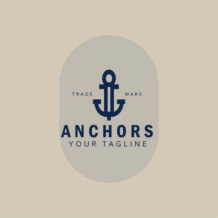 anchors line art logo designのイラスト素材