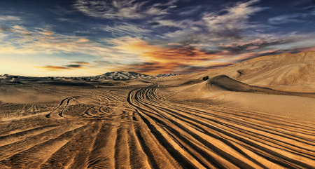 Dubai desert with beautiful sandunesの写真素材