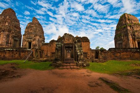 Ancient buddhist khmer temple in Angkor Wat, Cambodia. の写真素材