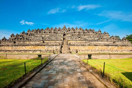 Borobudur temple near Yogyakarta on Java island, Indonesiaの写真素材