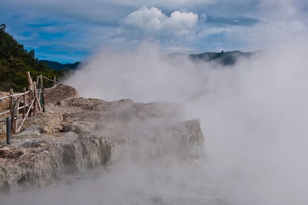 Mud volcano in Plateau Dieng National Park, Java, Indonesia のeditorial素材