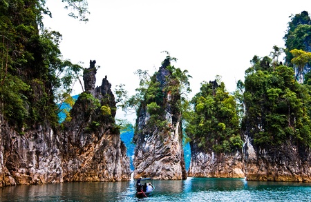 Khao Sok mountain and lake in thailand 