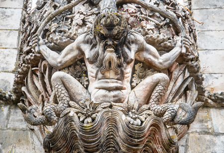 Entrance of Pena National Palace (Palacio Nacional da Pena) the oldest palace inspired by European Romanticism. のeditorial素材