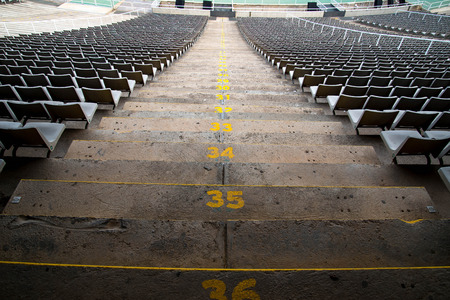stadium seats in a rear view