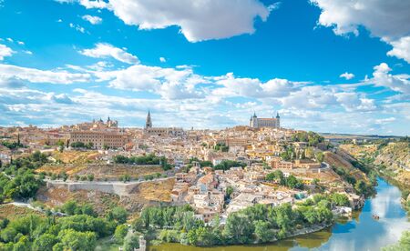 Toledo cityscape. Toledo is capital of province of Toledo (70 km south of Madrid), Spain. It was declared a World Heritage Site by UNESCO in 1986.のeditorial素材