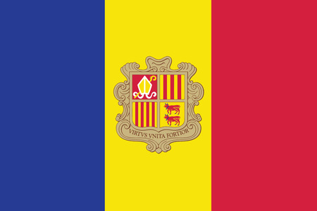 Flag of the Andorra. Vector illustration.のイラスト素材