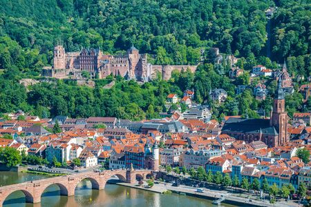 View on Heidelberg at summer, Germanyのeditorial素材