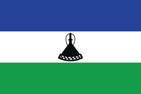 Flag of Lesotho. Vector illustration.のイラスト素材