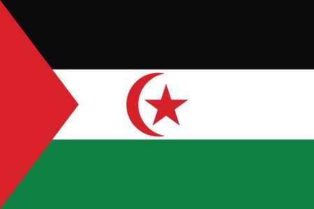Flag of Sahrawi Arab Democratic Republic. Vector illustration.のイラスト素材