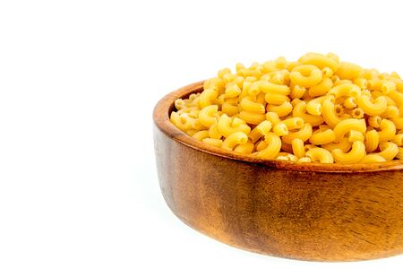 macaroni in cup  on a white background.
