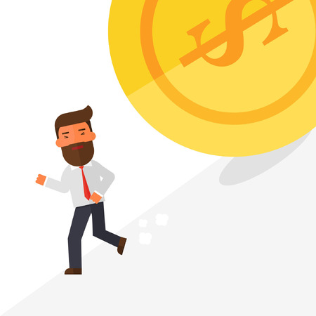 Businessmen run away money.のイラスト素材