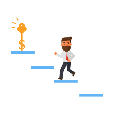 Businessmen run up to the keys to ideas.のイラスト素材