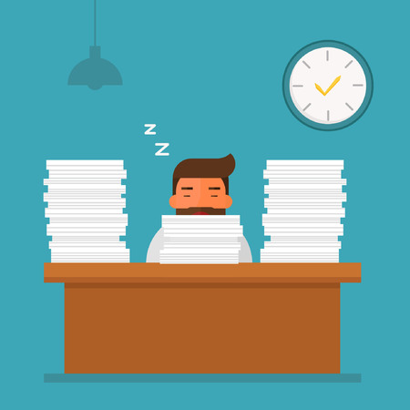 Tired Business man sleeping indicatorのイラスト素材