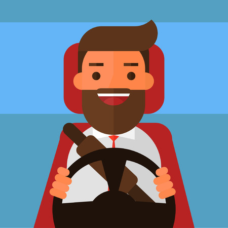 Businessman driving a carのイラスト素材