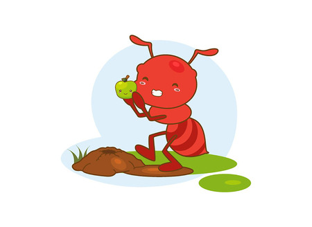 A big red ant on a white backgroundのイラスト素材