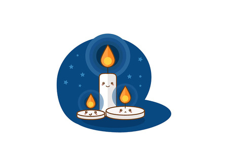 Candle flat design icon vector on a white backgroundのイラスト素材