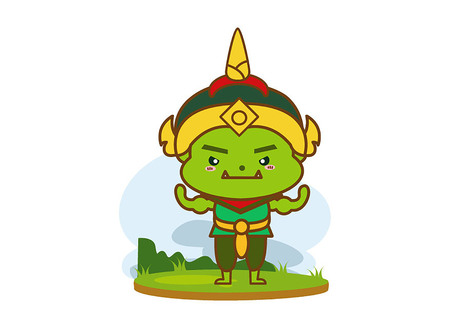 Cartoon giant isolated on white backgroundのイラスト素材